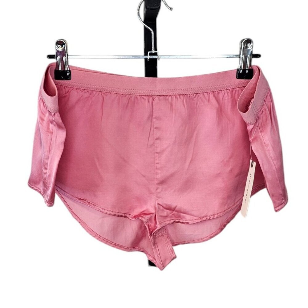 Anthropologie Womens Micro Sleep Shorts Pink Silky Night Mini Shorts Size Large